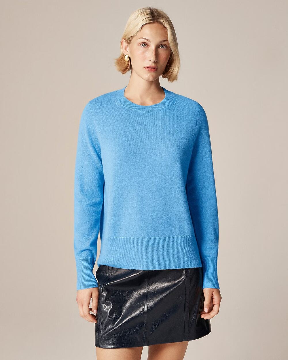 NWT J Crew Cashmere Classic-fit Crewneck Sweater Pale Cerulean Blue S
